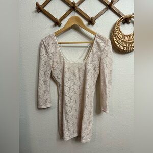 Free People Intimately Lace Top in Cream